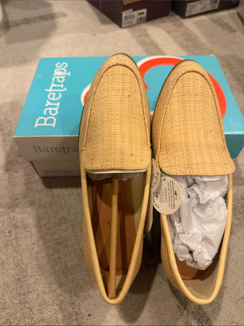 BareTraps Women’s Light Tan Woven Slip-On Loafers